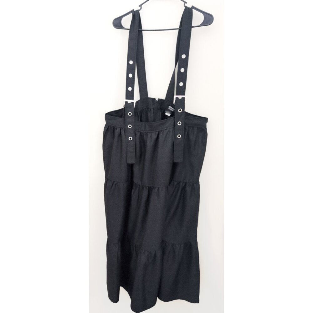 Hot Topic Maxi Skirt Tiered Ruffle Overalls Metal Grommet Straps SIZE 3X Jirai